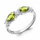 Серебряное кольцо AQUAMARINE А6956507А с фианитом и хризолитом