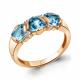 Кольцо из золочёного серебра AQUAMARINE А6958205А-п с топазом и фианитом