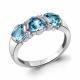 Серебряное кольцо AQUAMARINE А6958205А с топазом и фианитом