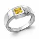 Серебряное кольцо AQUAMARINE А6960806А с фианитом и цитрином