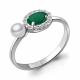 Серебряное кольцо AQUAMARINE А6962109А с фианитом, агатом и жемчугом