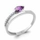 Серебряное кольцо AQUAMARINE А6962204А с фианитом и аметистом