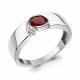 Серебряное кольцо AQUAMARINE А6965803А с фианитом и гранатом