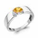 Серебряное кольцо AQUAMARINE А6965806А с фианитом и цитрином