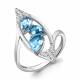 Серебряное кольцо AQUAMARINE А6968905А с топазом и фианитом