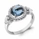 Серебряное кольцо AQUAMARINE А6971108А с фианитом и Лондон топазом