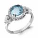 Серебряное кольцо AQUAMARINE А6971188А с фианитом и турмалином