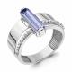 Серебряное кольцо AQUAMARINE А69725603А с фианитом и танзанитом
