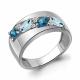 Серебряное кольцо AQUAMARINE А69748600А с топазом, фианитом и Лондон топазом