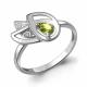Серебряное кольцо AQUAMARINE А6975507 с хризолитом