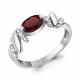 Серебряное кольцо AQUAMARINE А6978103А с фианитом и гранатом