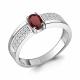Серебряное кольцо AQUAMARINE А6980503А с фианитом и гранатом