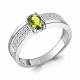 Серебряное кольцо AQUAMARINE А6980507А с фианитом и хризолитом