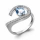 Серебряное кольцо AQUAMARINE А6991205А с топазом и фианитом