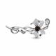 Серебряная брошь AQUAMARINE А7150801А с фианитом и кварцем