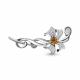 Серебряная брошь AQUAMARINE А7150806А с фианитом и цитрином