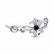 Серебряная брошь AQUAMARINE А71508Б с фианитом и гидротермальным сапфиром
