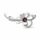 Серебряная брошь AQUAMARINE А7150901А с фианитом и кварцем
