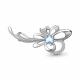 Серебряная брошь AQUAMARINE А7150905А с топазом и фианитом