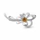 Серебряная брошь AQUAMARINE А7150906А с фианитом и цитрином