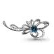 Серебряная брошь AQUAMARINE А7150908А с фианитом и Лондон топазом