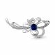 Серебряная брошь AQUAMARINE А71509Б с фианитом и гидротермальным сапфиром