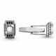 Серебряные запонки AQUAMARINE А72504Ч с фианитом и ювелирным кристаллом