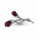 Серебряная брошь AQUAMARINE А7260803А с фианитом и гранатом