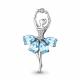 Серебряная брошь AQUAMARINE А7263302А с топазом и фианитом
