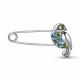 Серебряная брошь AQUAMARINE А7272331 с топазом и хризолитом