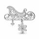 Серебряная брошь AQUAMARINE А72780А с фианитом