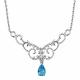 Серебряное колье AQUAMARINE А7353705А с топазом и фианитом