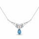 Серебряное колье AQUAMARINE А7354488А с фианитом и турмалином