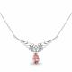 Серебряное колье AQUAMARINE А7354490А с фианитом и морганитом