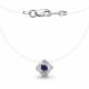 Серебряное колье AQUAMARINE А73667АБ с фианитом и гидротермальным сапфиром