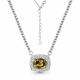 Серебряное колье AQUAMARINE А7381019А с фианитом и султанитом