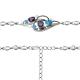Серебряный браслет AQUAMARINE А7411830А с топазом, фианитом, аметистом и миксом камней
