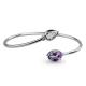 Серебряный браслет AQUAMARINE А7416604А с фианитом и аметистом