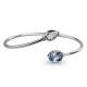 Серебряный браслет AQUAMARINE А7416605А с топазом и фианитом