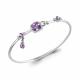 Серебряный браслет AQUAMARINE А7438104А с фианитом и аметистом