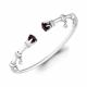 Серебряный браслет AQUAMARINE А7438503А с фианитом и гранатом