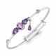 Серебряный браслет AQUAMARINE А7438604А с фианитом и аметистом