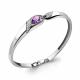 Серебряный браслет AQUAMARINE А7449704А с фианитом и аметистом