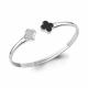 Серебряный браслет AQUAMARINE А74888АЧ с фианитом и ювелирным кристаллом