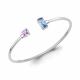 Серебряный браслет AQUAMARINE А74909542 с топазом и аметистом