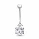 Серебряный пирсинг AQUAMARINE А75537А