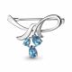 Серебряная брошь AQUAMARINE А7730605А с топазом и фианитом