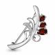 Серебряная брошь AQUAMARINE А7730703А с фианитом и гранатом