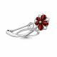 Серебряная брошь AQUAMARINE А7730803А с фианитом и гранатом