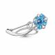 Серебряная брошь AQUAMARINE А7730805А с топазом и фианитом